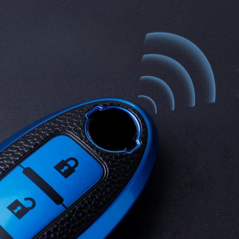 TPU Läder Bilnyckelfodral Skydd för Nissan Leaf Micra Qashqai J11 J10 X Trail T32 Versa Note Patrol Nyckelfodral Tillbehör