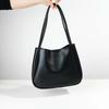 Anti-splash Water Solid Color Handbag Elegant French Underarm Bag Shopping Soft PU Tote Bag  Party