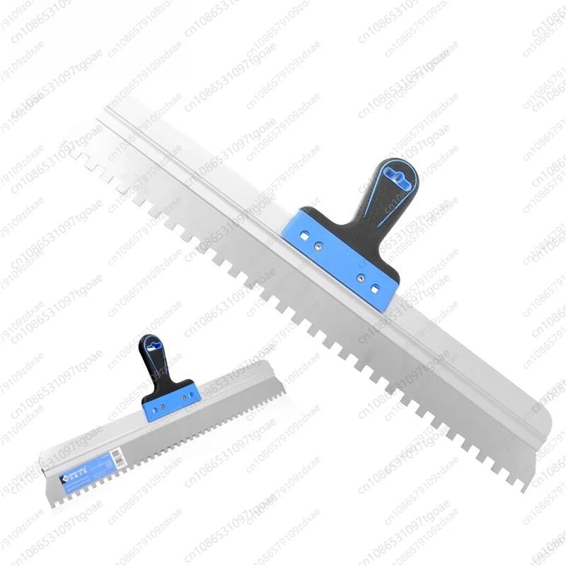 Y  Stainless steel large plate slotting gray knife, large extended tooth scraper for ceramic tile glue