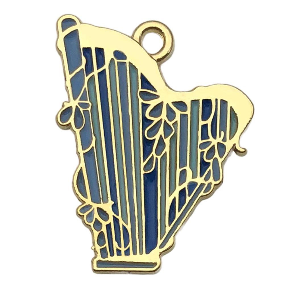 Colorful Alloy Musical Instrument Keychain Pendant: Harp, Guitar, Cello Charm