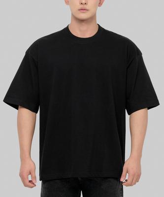 SHAKA WEAR 9.0 אונקיות חולצת טי מעצבים אוברסייז צבועה בבגד_שחור