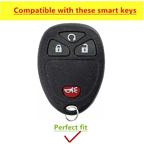 for Chevrolet Key Fob Cover Keyless Remote Smart Key Fob Shell with Keychain Fit for Chevy Suburban Tahoe Traverse Buick Enclave Cadillac Escalade