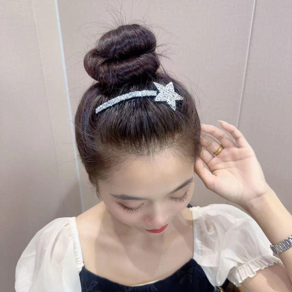 Pentagram Star Rhinestone Star Hair Comb Teeth Extra Hair Holder Sweet Broken Hair Comb  Lady