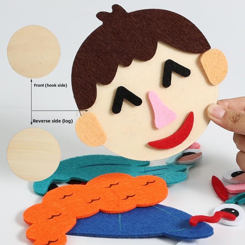 Wooden Puzzle For Kids With Facial Expression Changes Educational Toy For Preschoolers