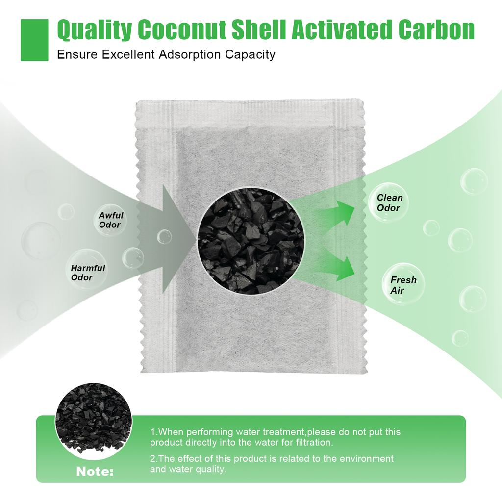 Activated Carbon Filters Coconut Shell Filter Replacement Active Carbon Filter for Deodorising Cupboards Drawers Fridges (20PCS)