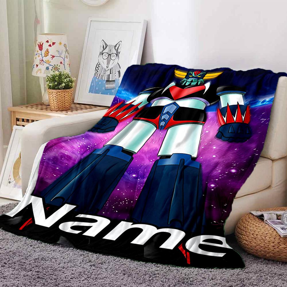 Customiz Name Personality UFO Robo Grendizer Blanket Soft &Warm Sofa Office Bed Travel Lunch Break Blanket, Gift Suitable All Seasons