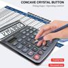 Kalkulator biurkowy 12-cyfrowy duży wyświetlacz LCD i zasilanie solarne Kalkulator z dużymi przyciskami 112 kroków Sprawdź