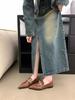 Fashion Fashion Women Loafers Pointed Toe Black White Brown Metal Rivet Chain Flat Low Heeled Slip On Daily Dress Shoes Woman Size 35-39