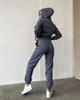 European-American Fleece-Lined Hooded Sweatshirt and Pants Set for Women - Autumn/Winter