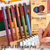 Kaba Bear Quick-Dry Retro Gel Pen Set - Student Highlights, Drawing & Note-Taking