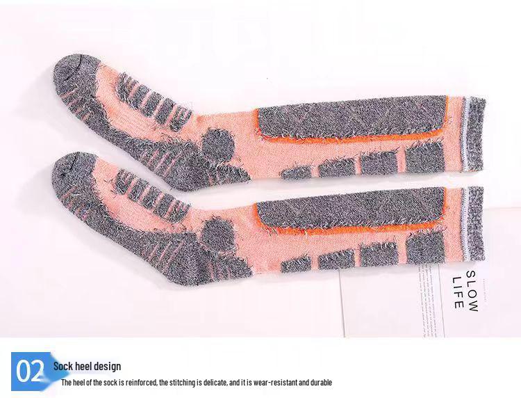 Unisex Quick-Dry Wool Ski Socks for Children and Adults - Warm, Long, and Ideal for Outdoor Sports