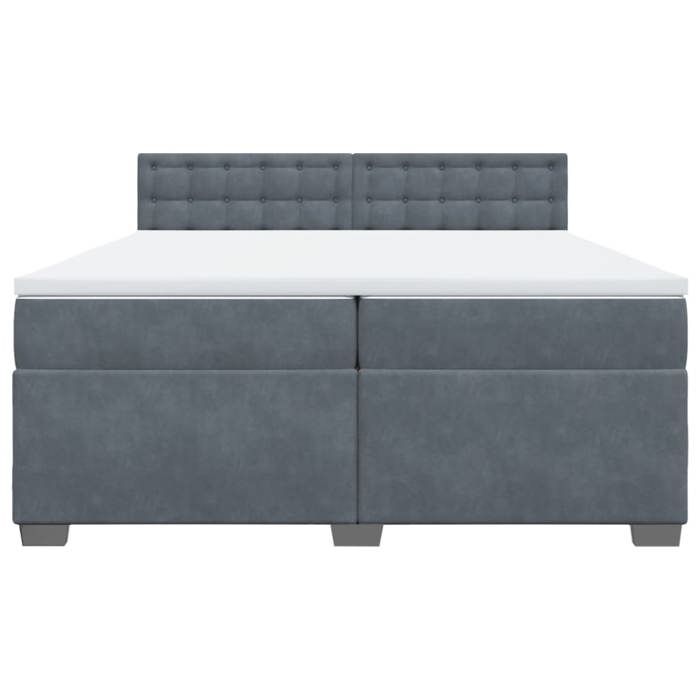 Maison Exclusive - Sommier à lattes de lit et matelas Gris foncé 200x200cm Velours