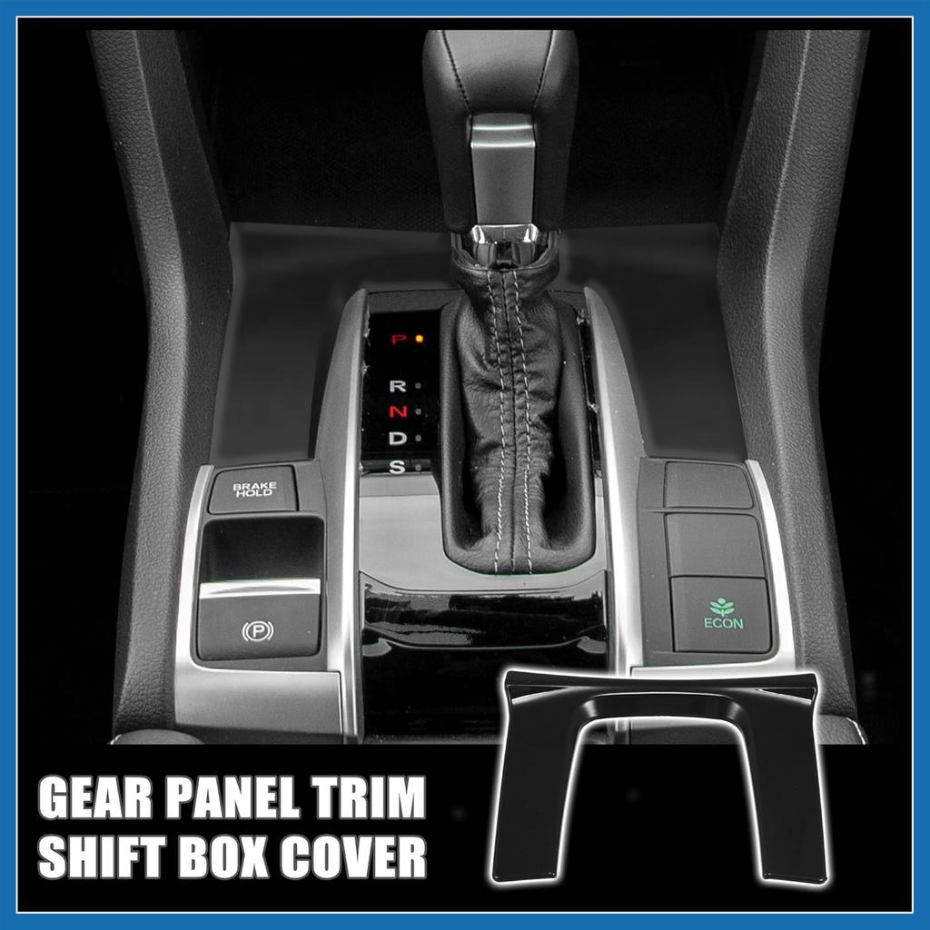 Gear Panel Trim Shift Box Cover Decal for Honda Civic 10th Gen 2016 2017 2018 2019 2020 2021 Car Interior Accessories Sticker Decorative Black Item
