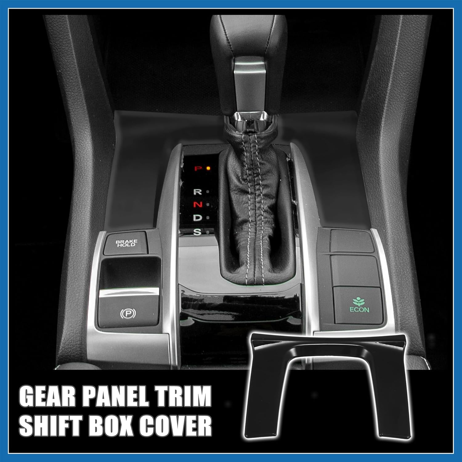 

Gear Panel Trim Shift Box Cover Decal for Honda Civic 10th Gen 2016 2017 2018 2019 2020 2021 Car Interior Accessories Sticker Decorative Black Item