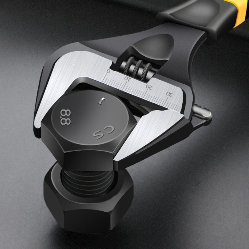 Large Jaw Adjustable Wrenches Stainless Steel Spanner for Various Nut Size High Torque and Grip Alloy Steel Construction