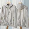 Sun Protection Jacket Waterproof Quick Dry Windbreaker Hooded Fishing Hunting Clothes Lightweight Full Zipper Side Pockets Spring Autumn Jacket for