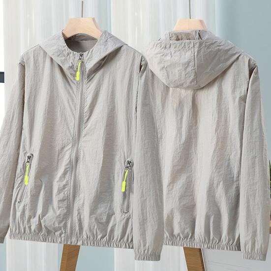 Sun Protection Jacket Waterproof Quick Dry Windbreaker Hooded Fishing Hunting Clothes Lightweight Full Zipper Side Pockets Spring Autumn Jacket for