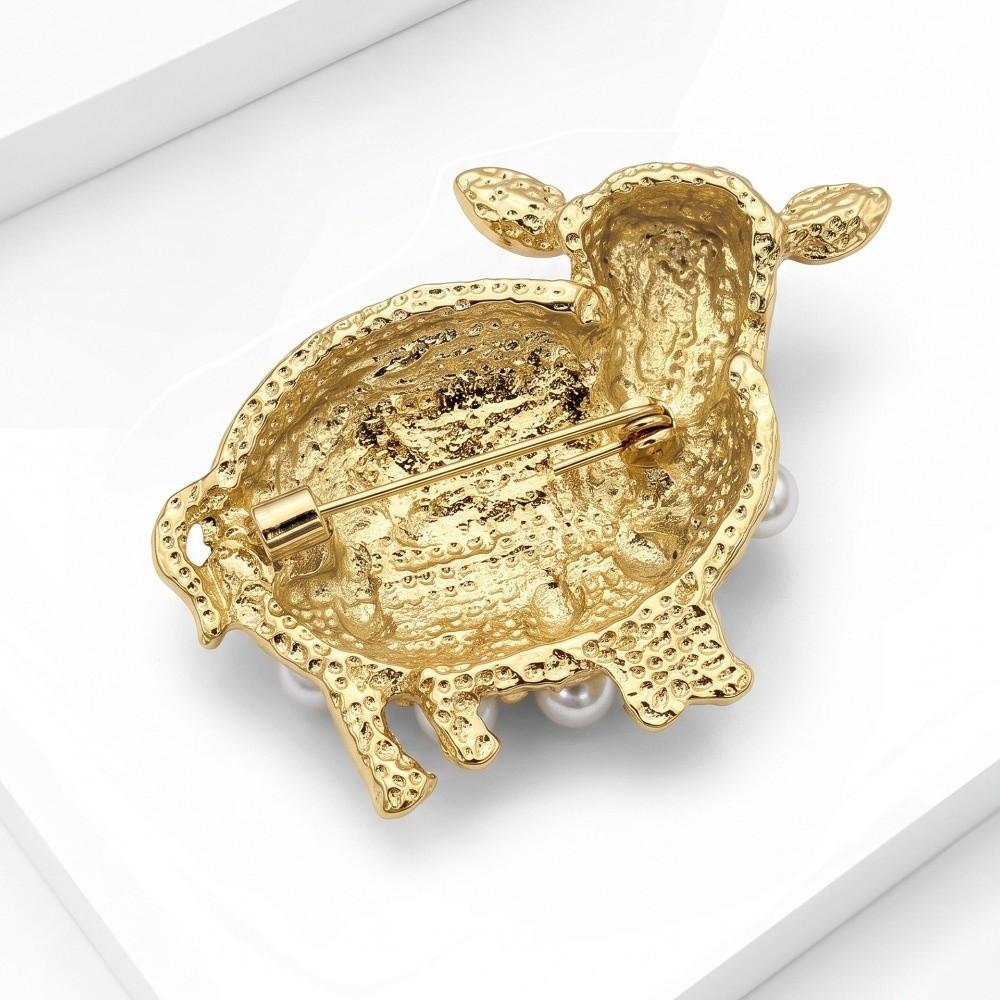 Rhinestone Sheep Brooch Pearl Coat Closure Pin New Cardigan Closure Pin Cardigan Coat Styling
