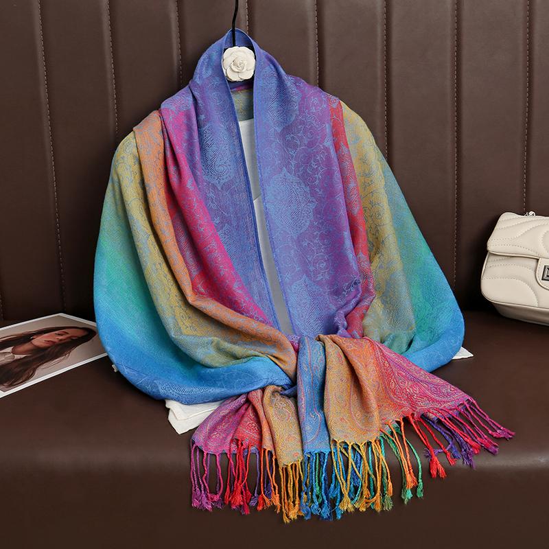 Luxury Brand Cashmere Women Scarf Printed Winter Warm Shawl and Wraps Pashmina Bandana Long Jacquard Paisley Female Foulard