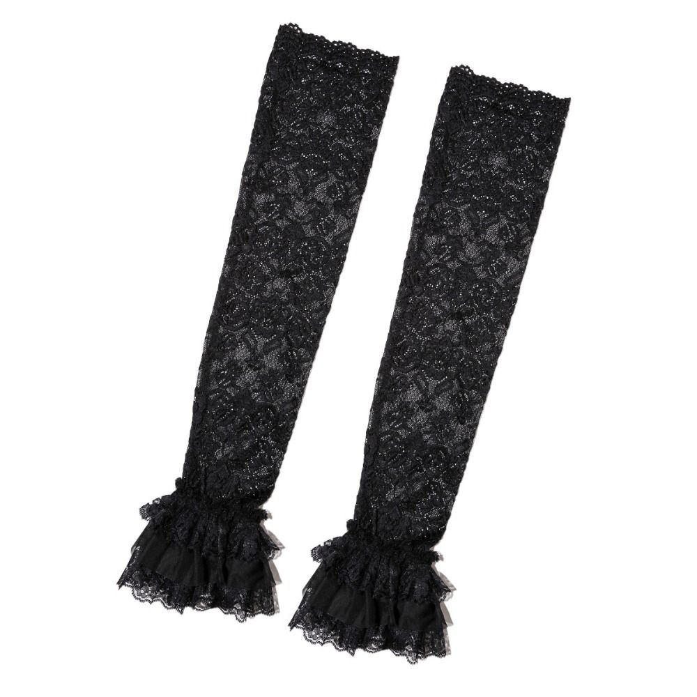 Thin Lace Ice Silk Sleeves Hollow Long Sleeved Arm Cover Simple Sunscreen Arm Sleeve Women