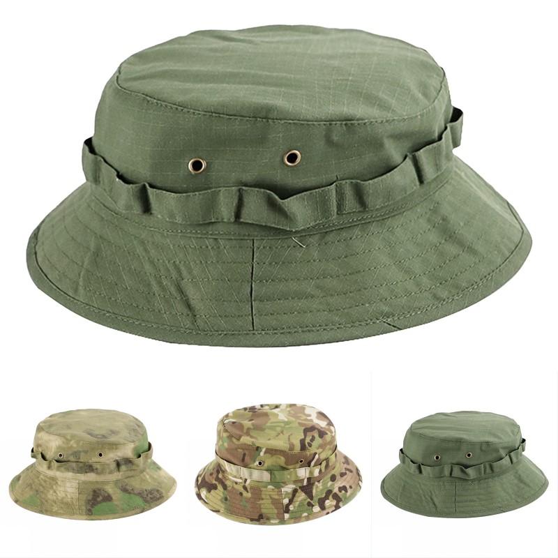 

Літній рибацький капелюх на відкритому повітрі Тактичні камуфляжні шапки Військова кепка Повсякденна капелюх-відро Полювання Піші прогулянки Риболовля Скелелазіння Капелюх від сонця One Size