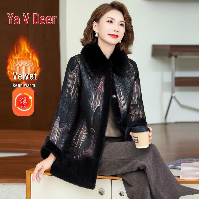 

Yalu 2025 Fashion Plus-Lined Winter Coat for Middle-Aged Women XL