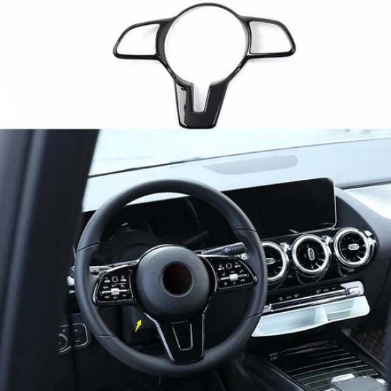Steering Wheel Border 19-22 For Benz C-Class W205 Strip Cover Trim Bright Black