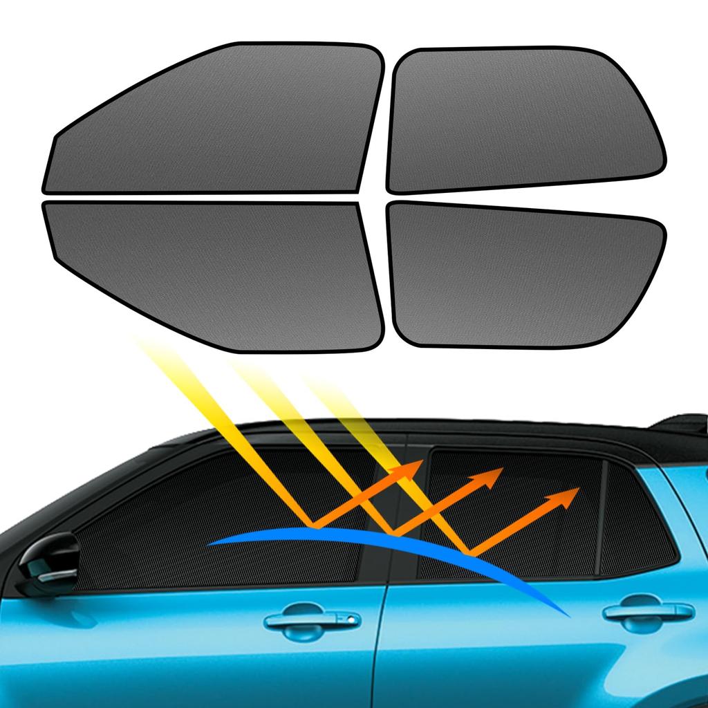 BLUESEATEC Toyota Rise A200 Series Magnetic Mesh Easy to Install and RAIZE Specially Designed for Insect Storage Bag For Front For Second Row 4 Pieces