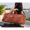 Leather Duffle Bag, Men's Overnight Bag, Leather Duffel, Classic Carry Lite Holdall, Lightweight Luggage, Carry On Baggage, Brown Men's Bag