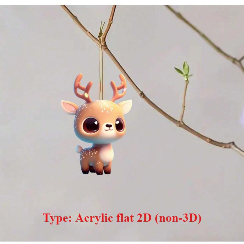 2025 sichere Reise Hirsch begleitet von neuen Acryl flach 2D Rucksack Schlüsselanhänger Auto Rückspiegel Anhänger Handy Anhänger Dekoration