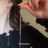 Zircon long fringed earrings temperament stud earrings women's niche personality design earrings light luxury