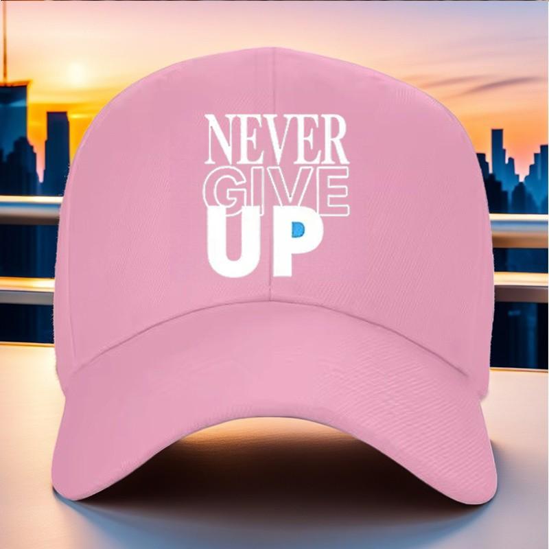 Gib Niemals Auf Motivation Grafik Baseballkappe Polyester Outdoor Lässig Verstellbare Mütze für Unisex Erwachsene
