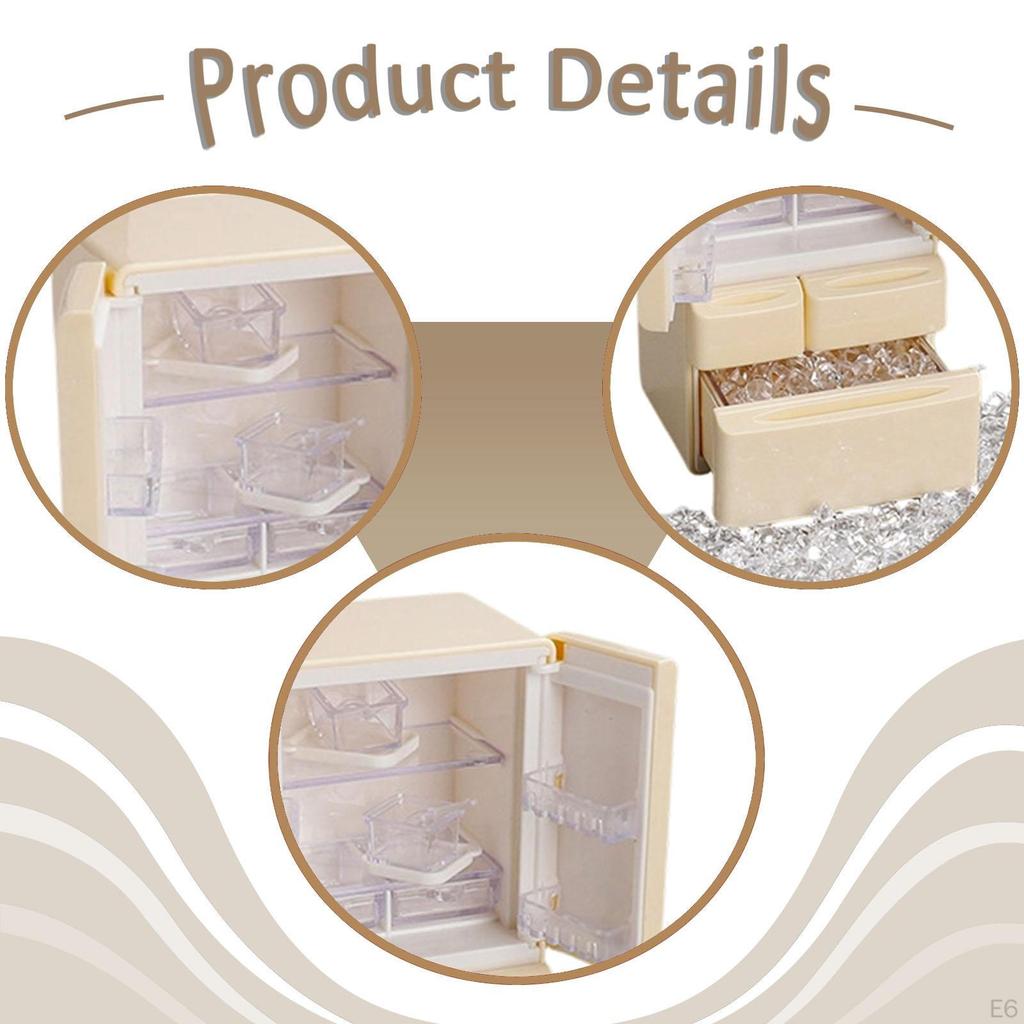 1/12 Freezer Refrigerator Dollhouse Furniture Ornaments with Tweezers Toy for Furnishings Decoration
