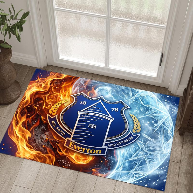 Everton Football Design Crystal Velvet Carpet Cozy Non?Slip Printed Rug For Bedroom Living Room Entrance