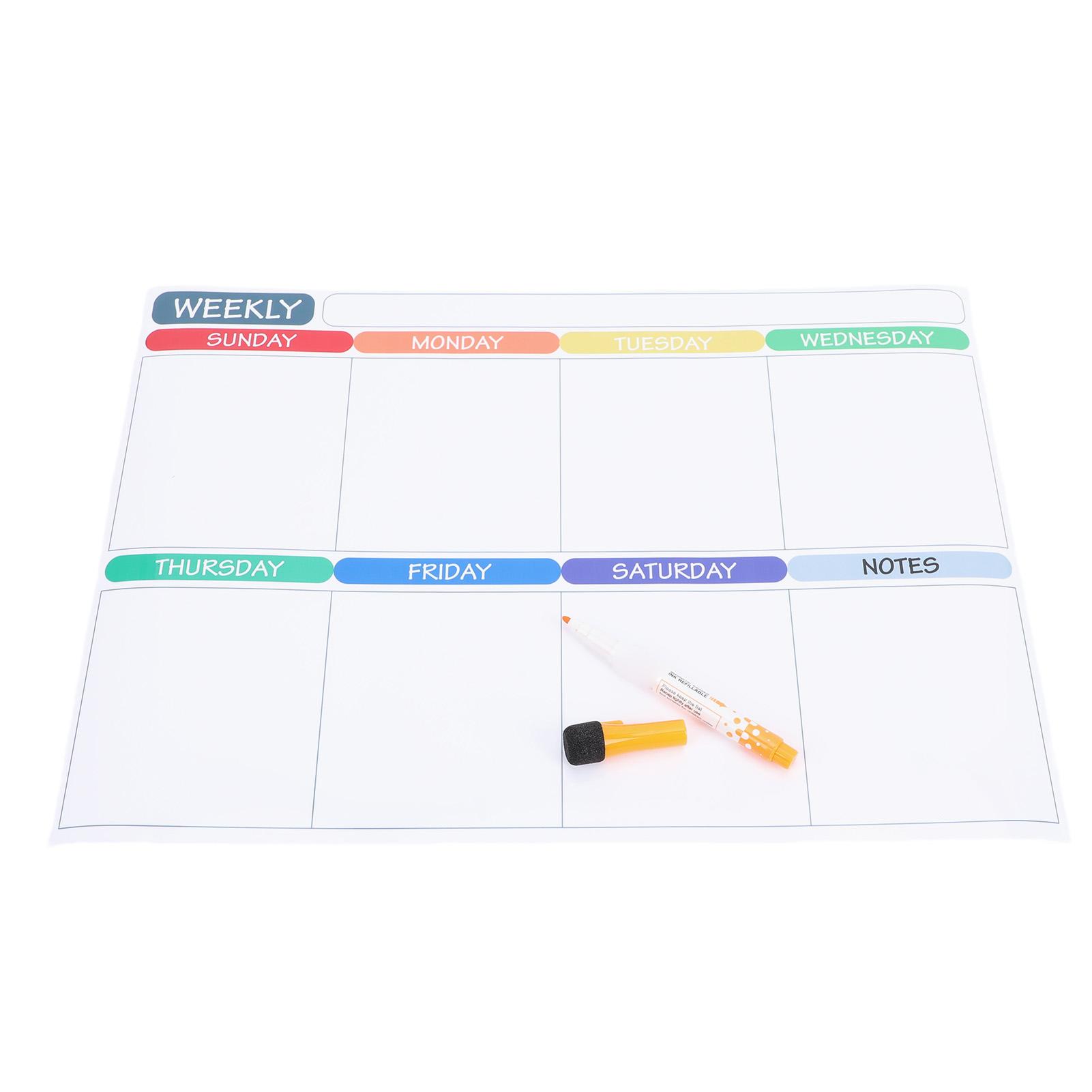 

Magnetic Dry Erase Calendar Set Erasable Magnetic Monthly Weekly Daily Planner Board for Fridge Door