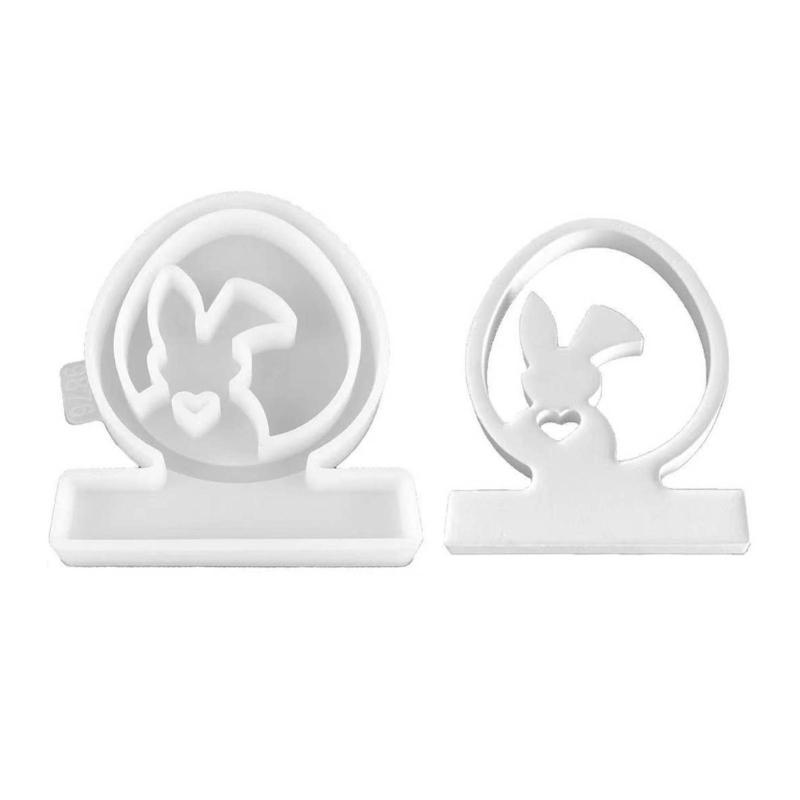 Easter Rabbit Silicone Mold Candlestick Resin Mold Heart Rabbit Holder Silicone Mold DIY Candlestick Casting Mold