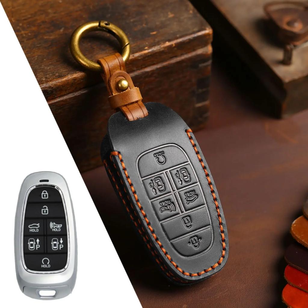 Sleuteletui Sleutelhangerhouder Leer Accessoires voor Hyundai Tucson Staria Sonata Hybride Nexo Nx4 Grand Santa Fe Tas