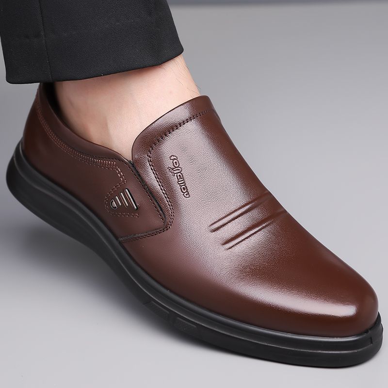 

Hy кожаные туфли дятел мужские весна и осень новая первый слой коровьей кожи деловые повседневные туфли нескользящие лоферы на одной педали 44