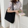 1 Lazy Wind Large Capacity Shoulder Bag Simple Student Shopping Bag Literary Canvas Tote Bag