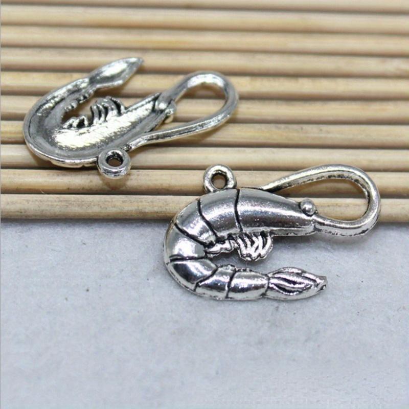 

50 шт. Милая подвеска-лобстер, античная серебряная подвеска, морской стиль, подвеска-креветка для DIY, серег ручной работы, ожерелья, ювелирных аксессуаров 50pcs