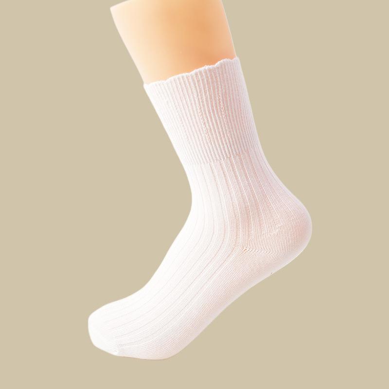 

Утепленные гольфы до середины икры для женщин на осень и зиму, свободные длинные носки для беременных, хлопковые носки для пожилых 1 pair белый