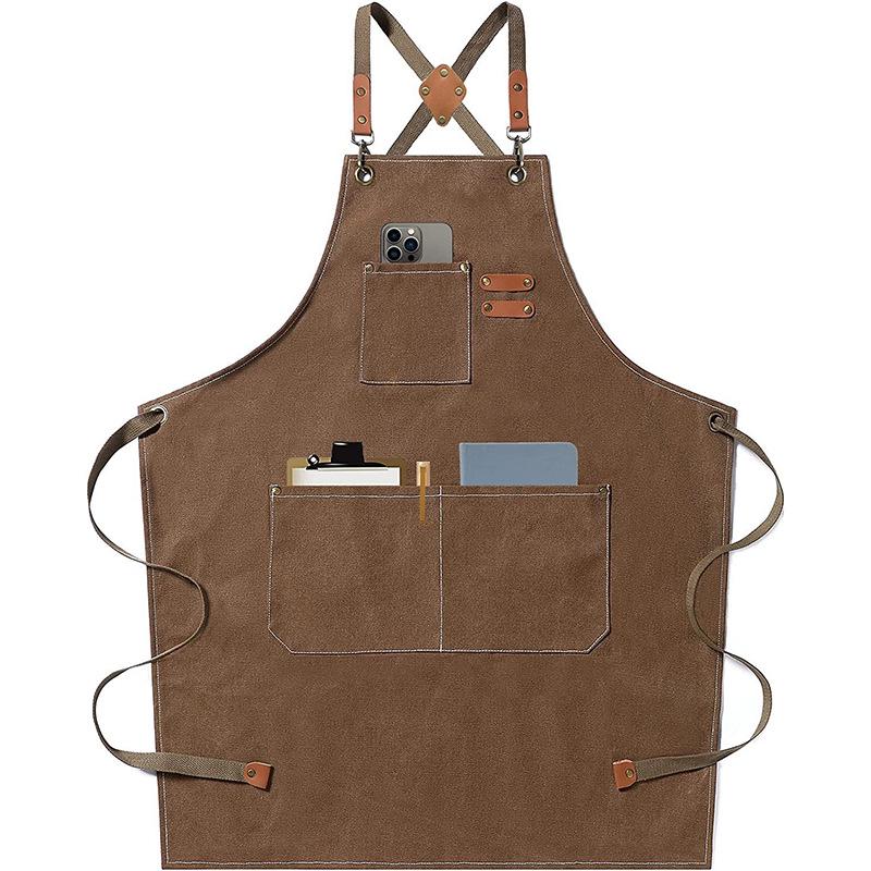 Thickened Canvas Apron for Kitchen, Gardening, Barista, and Hairdressing – Customizable Design верблюд