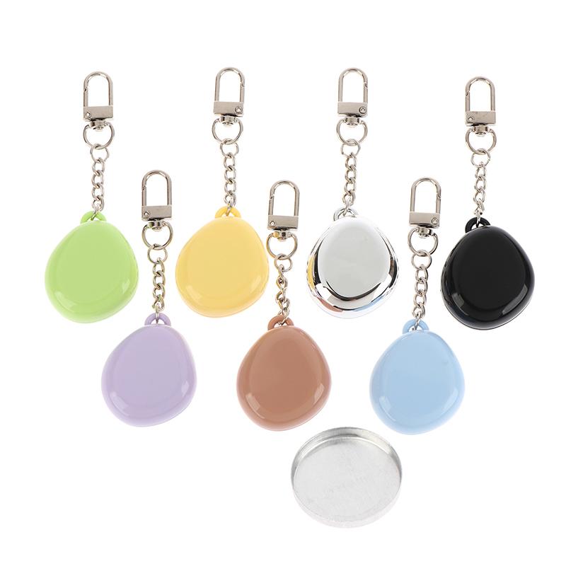 Colorful Keychain Empty Makeup Compact Diy Refill Case With Aluminum Tray Portable Cosmetic Storage Small Blush Container