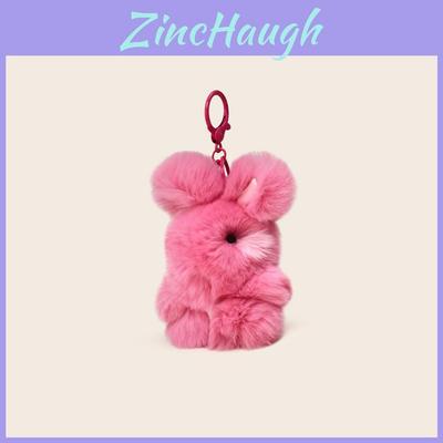 Faux Rabbit Fur Keychain With Soft Plush Texture For Girls And Teens