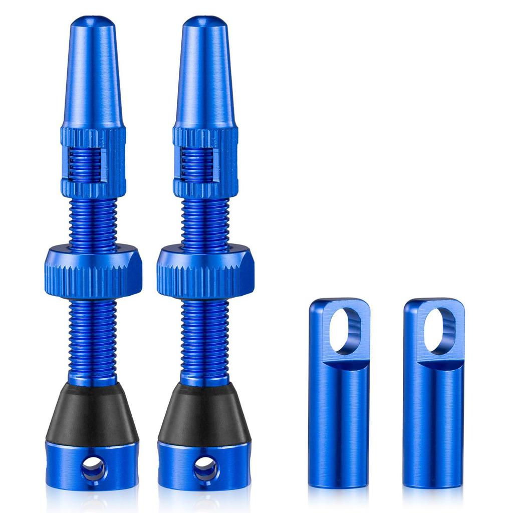 Tubeless Presta Valve Stem 60mm Lightweight Alloy Presta Valve Stem with Valve Core Remover Tool and Valve Stem Caps