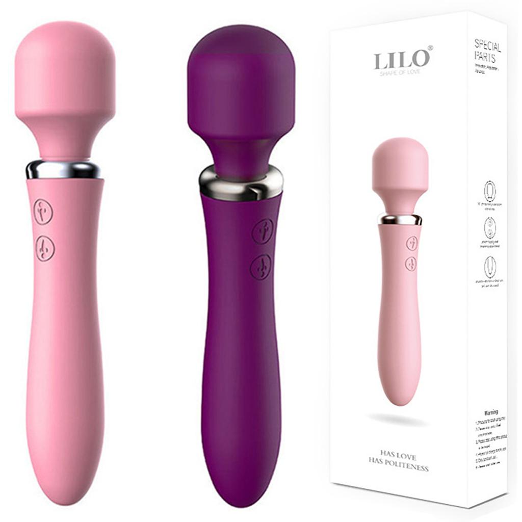 Double-head AV Stick Vibrator Charging 10-frequency Heating Massage Stick Female Appliance Adult S-ex Products