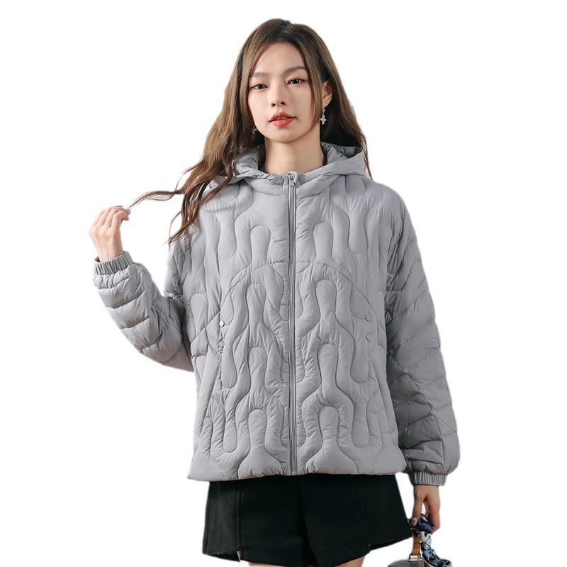 Feather 90 White Duck Down New National Standard Down Jacket Women's Hooded Hooded Fashion Skinny Short Jacket