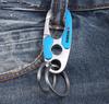 [LeChengMM] Key Chain, Zinc Alloy, Stainless Steel Key Chain, Double Ring Design, Easy To Remove, Blue 2