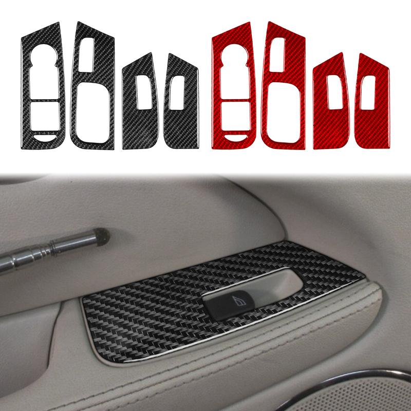 Pour Jaguar X-Type X400 2001-2009 Fibre de Carbone Accessoires Intérieur de Voiture Console CD Leve-Vitre Garniture Panneau Lumière de Lecture Autocollant