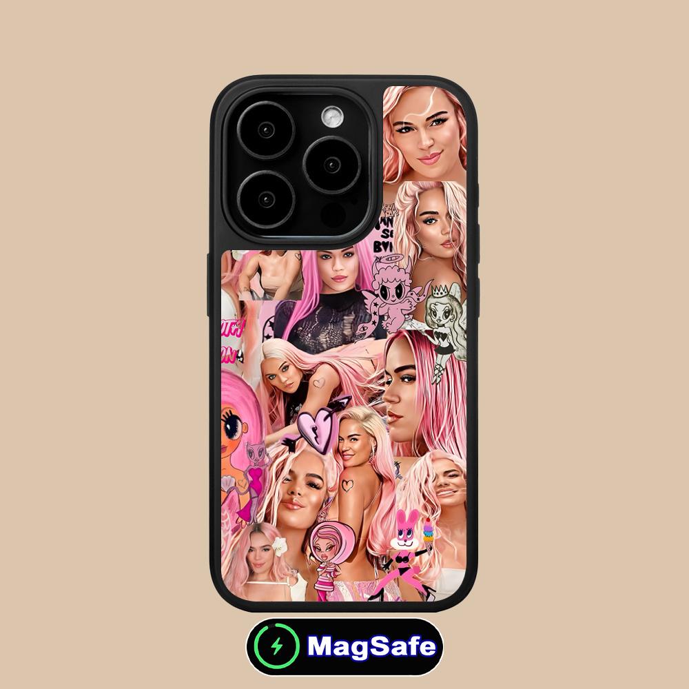 Karol G Latino Mobile Cell Phone Case for iPhone 17 16 15 14 13 12 11 Air Pro Max Plus Magsafe Matte Surface Colorful Cover